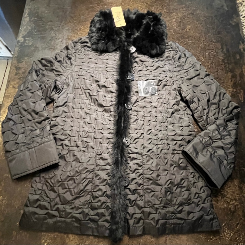 NWT Mavericks Reversible Lightweight Rabbit Sable Coat, S - Picture 9 of 13
